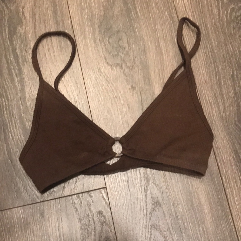 pretty brown swimsuit top